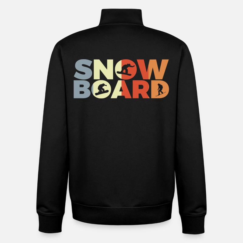 Amateurs de snowboard - Sweat zippé unisexe en coton bio Stanley/Stella - noir
