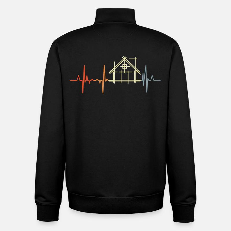 Architect Cardiogram Retro Look - Unisex Organic Zip Sweatshirt by Stanley/Stella - black