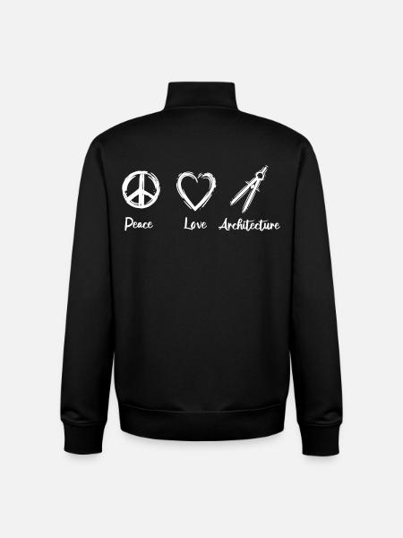 J’adore l’architecture - Sweat zippé unisexe en coton bio Stanley/Stella - noir