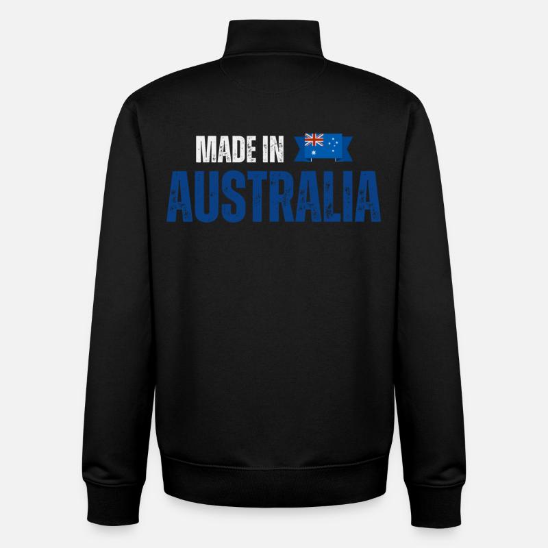 Fabriqué en Australie, fierté australienne - Sweat zippé unisexe en coton bio Stanley/Stella - noir
