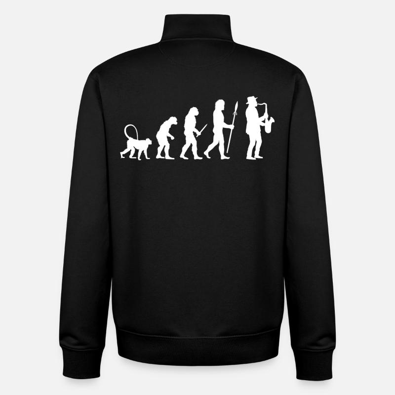 Évolution de la musique jazz - Sweat zippé unisexe en coton bio Stanley/Stella - noir