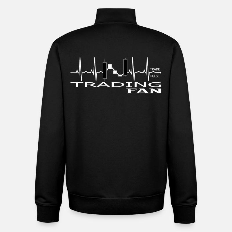 Conception de graphiques de trading Pulse - Sweat zippé unisexe en coton bio Stanley/Stella - noir