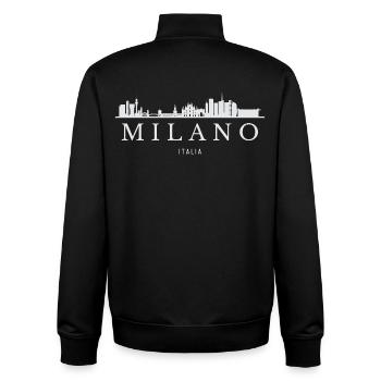 Milan Skyline, Milan Italy - Unisex Organic Zip Sweatshirt by Stanley/Stella - black - Back - AI Model Male 185 light (185cm)