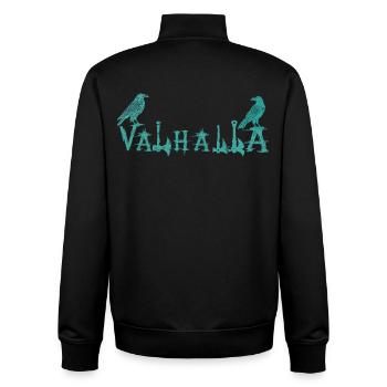 Valhalla Runenraben Stil Shirt - Unisex Organic Zip Sweatshirt von Stanley/Stella - Schwarz - Hinten - AI Model Male 185 light (185cm)