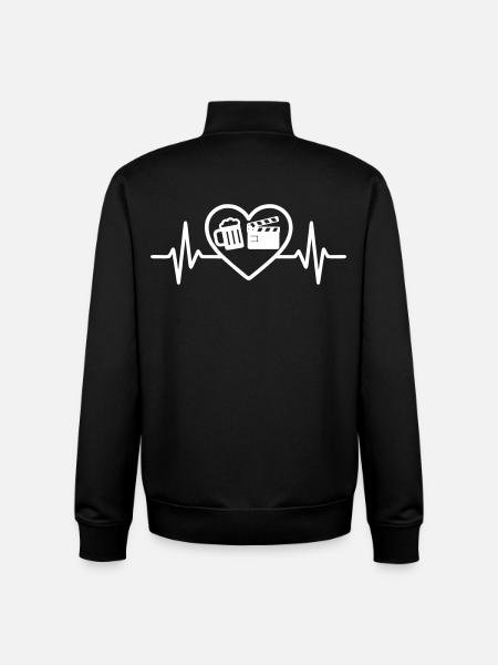 Herzbier-Kino-Humor - Unisex Organic Zip Sweatshirt von Stanley/Stella - Schwarz