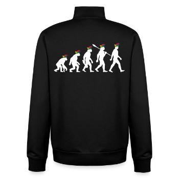 Homo Carnival | Evolution of Fools, Shrovetide - Unisex Organic Zip Sweatshirt by Stanley/Stella - black - Back - AI Model Male 185 light (185cm)