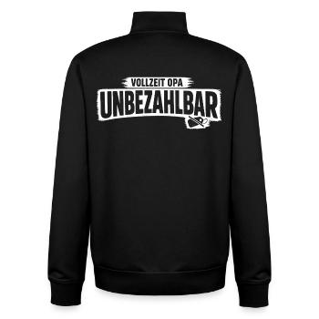 Vollzeit Opa Unbezahlbar - Unisex Organic Zip Sweatshirt von Stanley/Stella - Schwarz - Hinten - AI Model Male 185 light (185cm)