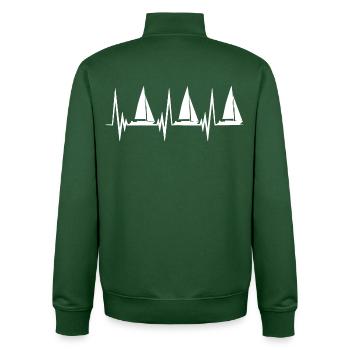 Segeln Herzschlag - Unisex Organic Zip Sweatshirt von Stanley/Stella - Flaschengrün - Hinten - AI Model Male 185 dark (185cm)