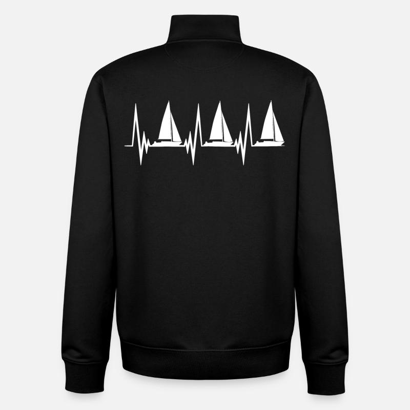 Battement de cœur de voile - Sweat zippé unisexe en coton bio Stanley/Stella - noir