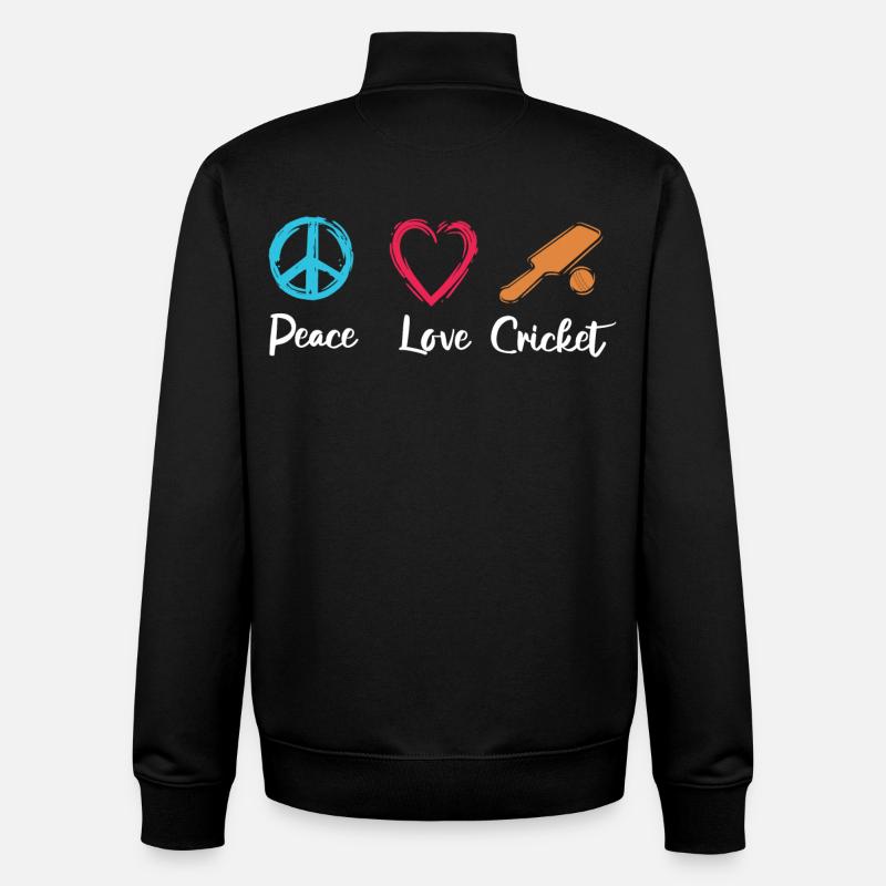 Peace Love Cricket - Sweat zippé unisexe en coton bio Stanley/Stella - noir