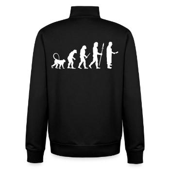 Development of a butcher - Unisex Organic Zip Sweatshirt by Stanley/Stella - black - Back - AI Model Male 185 light (185cm)