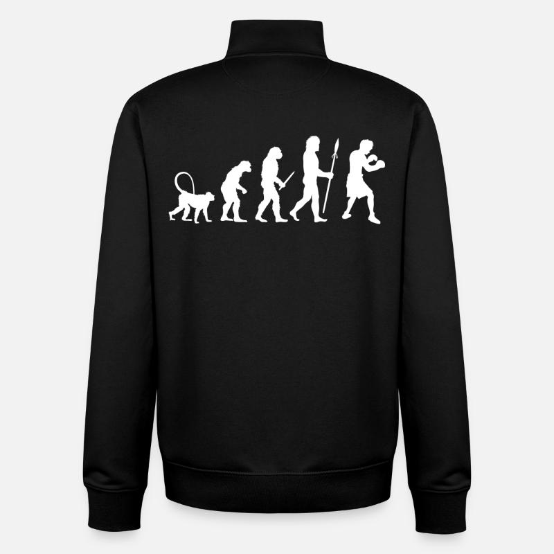 Evolution des Boxens - Unisex Organic Zip Sweatshirt von Stanley/Stella - Schwarz
