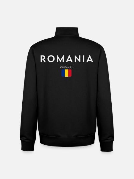 Romanian flag, Romanian pride - Unisex Organic Zip Sweatshirt by Stanley/Stella - black
