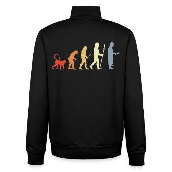 Metzger Entwicklung - Unisex Organic Zip Sweatshirt von Stanley/Stella - Schwarz - Hinten - AI Model Male 185 light (185cm)
