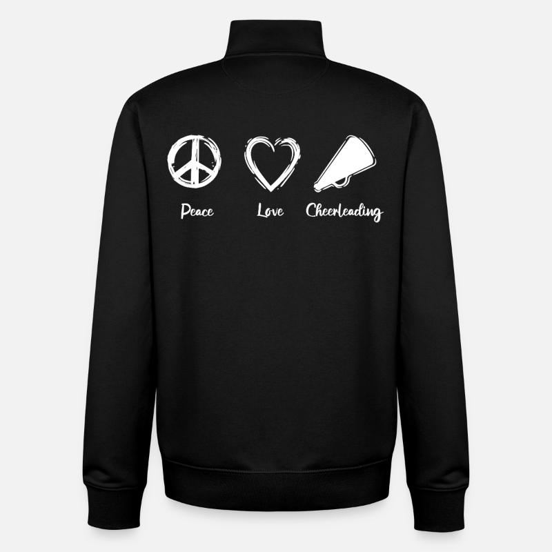 Peace Love Cheerleading - Unisex Organic Zip Sweatshirt von Stanley/Stella - Schwarz