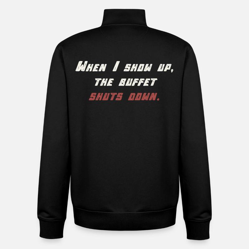 Buffet - Dicton gourmand - Sweat zippé unisexe en coton bio Stanley/Stella - noir