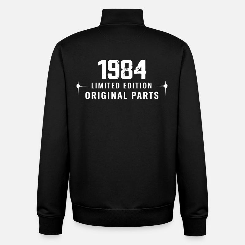 Millésime 1984 - Sweat zippé unisexe en coton bio Stanley/Stella - noir