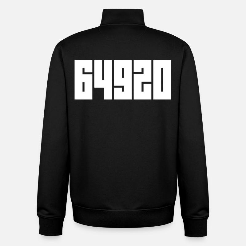 64920 Piła. Code postal de Piła - Sweat zippé unisexe en coton bio Stanley/Stella - noir