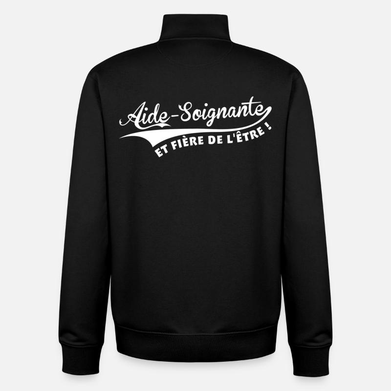 Aide-Soignante et fière de l'être ! - Sweat zippé unisexe en coton bio Stanley/Stella - noir