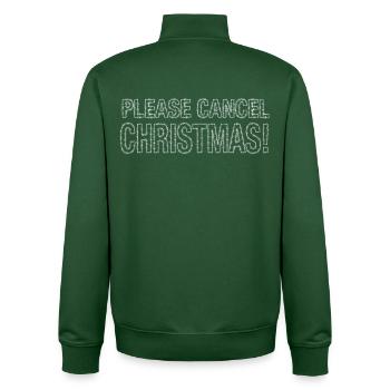 Please cancel Christmas! Anti-Weihnachten - Unisex Organic Zip Sweatshirt von Stanley/Stella - Flaschengrün - Hinten - AI Model Male 185 dark (185cm)