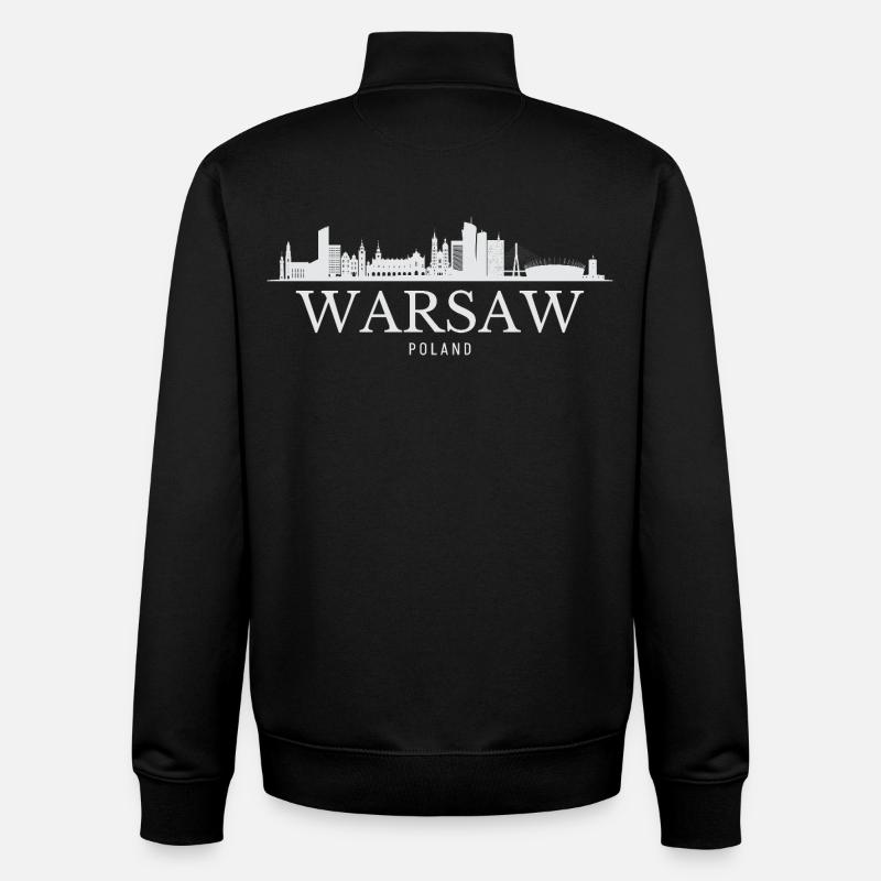 Horizon de Varsovie, Varsovie Pologne - Sweat zippé unisexe en coton bio Stanley/Stella - noir