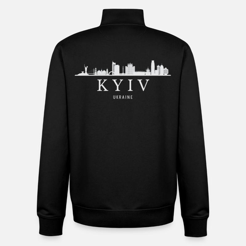 Skyline de Kiev, Kiev Ukraine - Sweat zippé unisexe en coton bio Stanley/Stella - noir