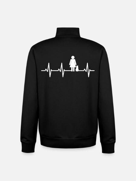 Cat Mom Cardiogram - Unisex Organic Zip Sweatshirt by Stanley/Stella - black