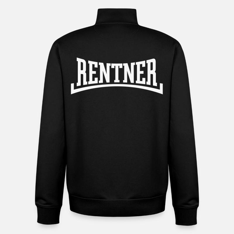Retraités (Pension/Retraite/Concave/Blanc) - Sweat zippé unisexe en coton bio Stanley/Stella - noir