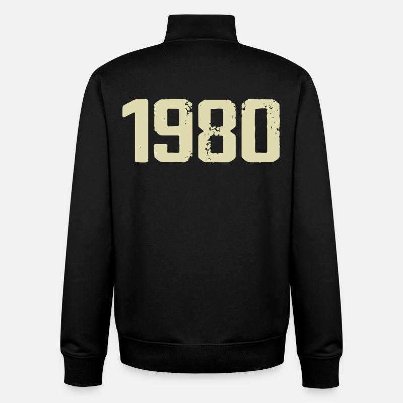 Jubilé 1980 - Sweat zippé unisexe en coton bio Stanley/Stella - noir