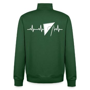 Geotriangle Heart Line - Unisex Organic Zip Sweatshirt by Stanley/Stella - bottle green - Back - AI Model Male 185 dark (185cm)
