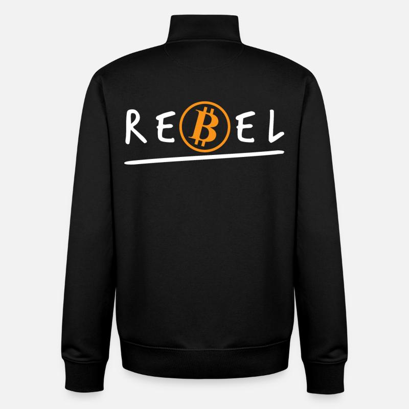 Bitcoin Rebel Crypto BTC - Unisex Organic Zip Sweatshirt by Stanley/Stella - black