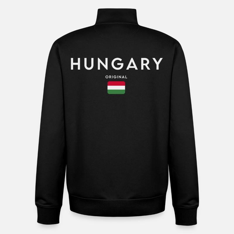Hungarian flag, Hungarian pride - Unisex Organic Zip Sweatshirt by Stanley/Stella - black