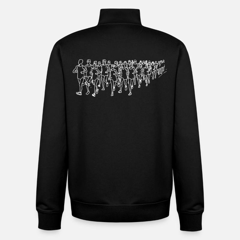 Runner Line Drawing - Unisex Organic Zip Sweatshirt by Stanley/Stella - black