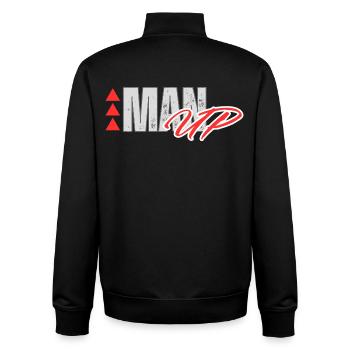 MAN UP MEN WORKOUT FITNESS MOTIVATIONAL POWER GYM - Unisex Organic Zip Sweatshirt by Stanley/Stella - black - Back - AI Model Male 185 light (185cm)