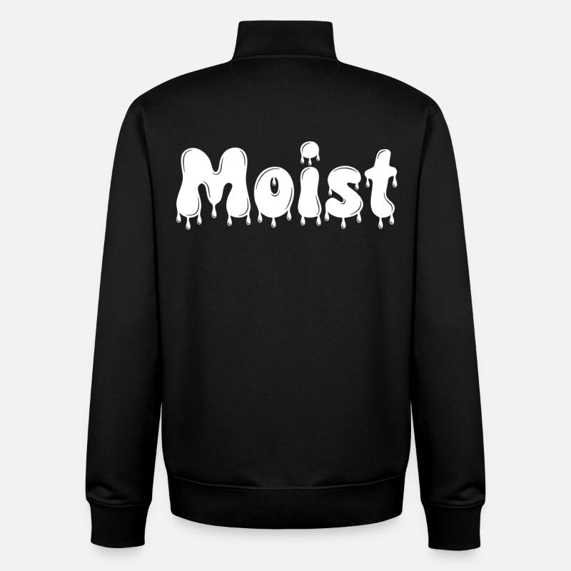 Moist Dripping Text - Unisex Organic Zip Sweatshirt by Stanley/Stella - black