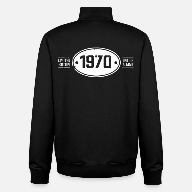 1970 Anniversaire 1970 - Sweat zippé unisexe en coton bio Stanley/Stella - noir