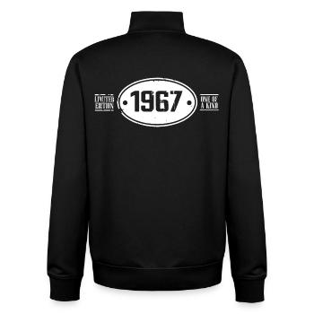 1967 Geburtstag 1967 - Unisex Organic Zip Sweatshirt von Stanley/Stella - Schwarz - Hinten - AI Model Male 185 light (185cm)