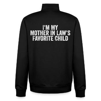 Das Lieblingskind meiner Schwiegermutter – Familienhumor - Unisex Organic Zip Sweatshirt von Stanley/Stella - Schwarz - Hinten - AI Model Male 185 light (185cm)