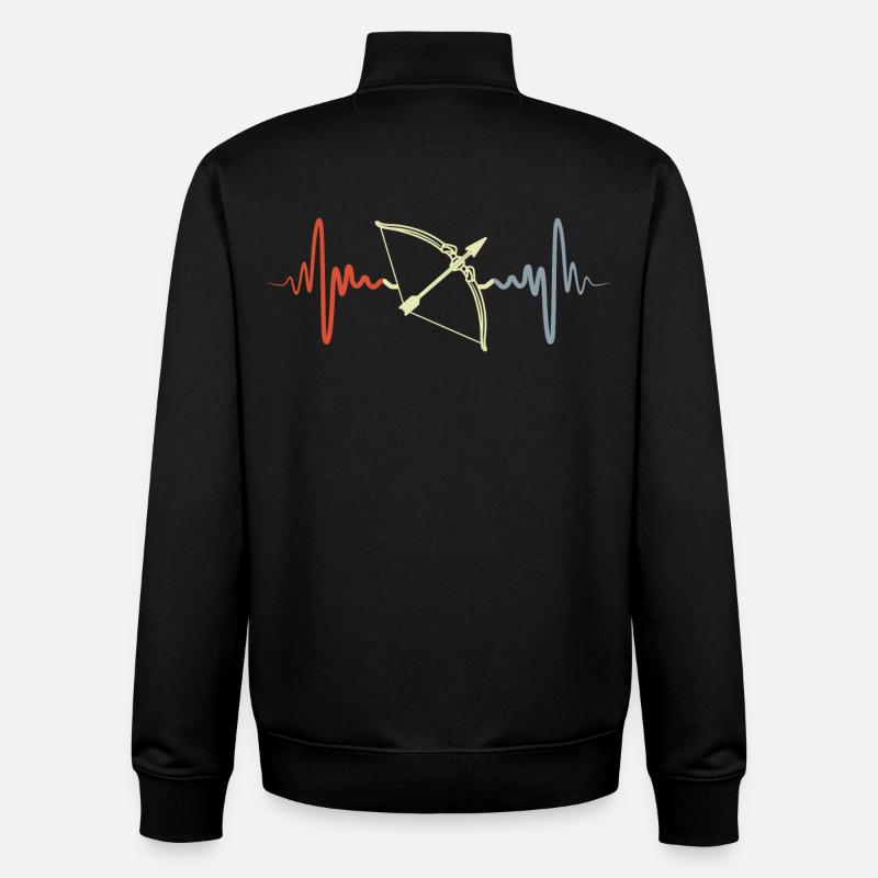 Battement de cœur de l’arc - Sweat zippé unisexe en coton bio Stanley/Stella - noir