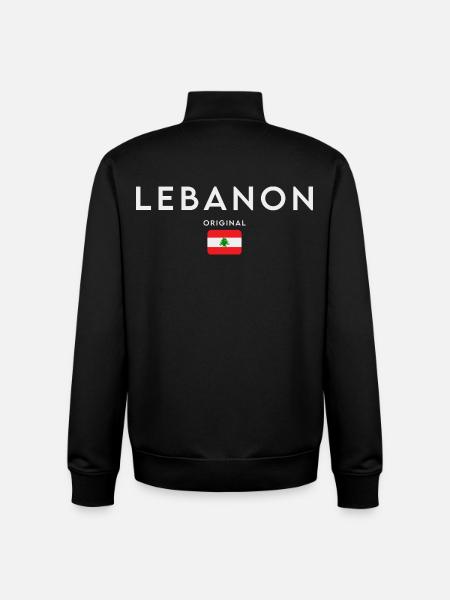 Drapeau du Liban, Fierté libanaise - Sweat zippé unisexe en coton bio Stanley/Stella - noir