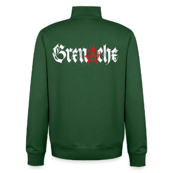 grenache_anarchie - Sweat zippé unisexe en coton bio Stanley/Stella - vert bouteille - Dos - AI Model Male 185 dark (185cm)