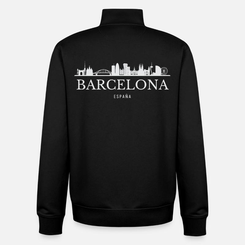 Barcelona Skyline, Barcelona Spanien - Unisex Organic Zip Sweatshirt von Stanley/Stella - Schwarz