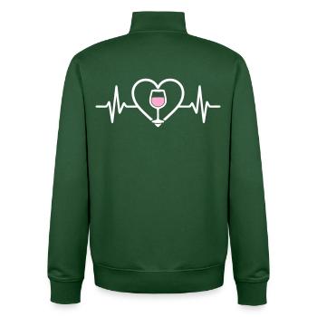 Vin Rosé Cœur - Sweat zippé unisexe en coton bio Stanley/Stella - vert bouteille - Dos - AI Model Male 185 dark (185cm)