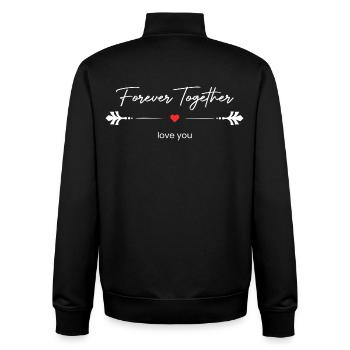 Pour Toujours Ensemble Je T'aime Amour Éternel - Sweat zippé unisexe en coton bio Stanley/Stella - noir - Dos - AI Model Male 185 light (185cm)