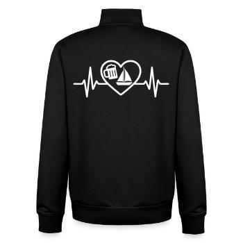 Herzbier-Schleier-Humor - Unisex Organic Zip Sweatshirt von Stanley/Stella - Schwarz - Hinten - AI Model Male 185 light (185cm)