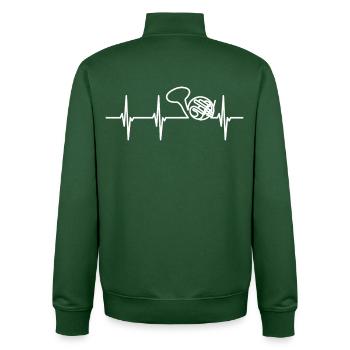 Waldhorn Herzlinie - Unisex Organic Zip Sweatshirt von Stanley/Stella - Flaschengrün - Hinten - AI Model Male 185 dark (185cm)