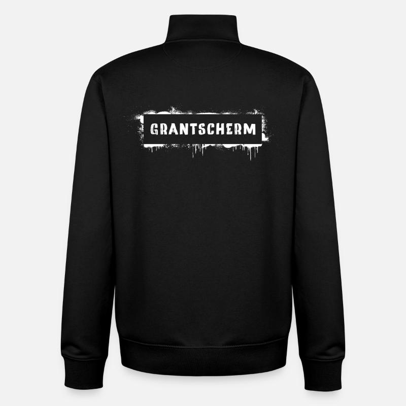 Grantscherm – Viennese dialect saying Grantig - Unisex Organic Zip Sweatshirt by Stanley/Stella - black