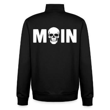 MOIN Gruß Norddeutschland Totenkopf Skull - Unisex Organic Zip Sweatshirt von Stanley/Stella - Schwarz - Hinten - AI Model Male 185 light (185cm)