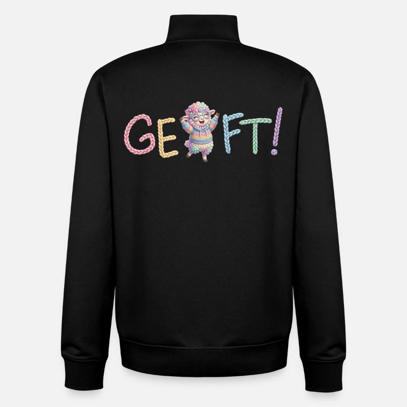 C’est fait ! Moutons - Sweat zippé unisexe en coton bio Stanley/Stella - noir