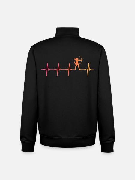 Archery sunset Heartbeat of Archery - Unisex Organic Zip Sweatshirt by Stanley/Stella - black
